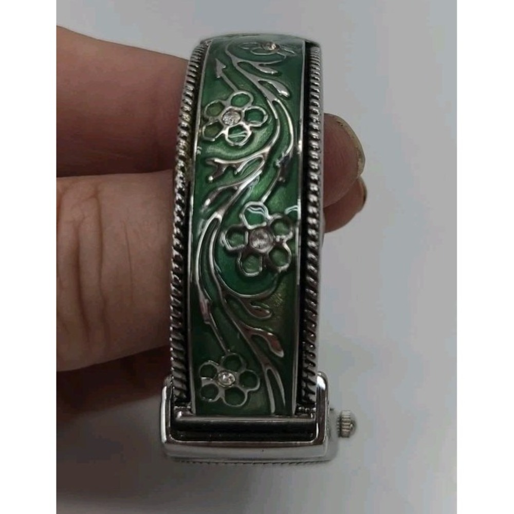 Kessaris Watch Bracelet Enamel with Flowers New Battery - Picture 3 of 7